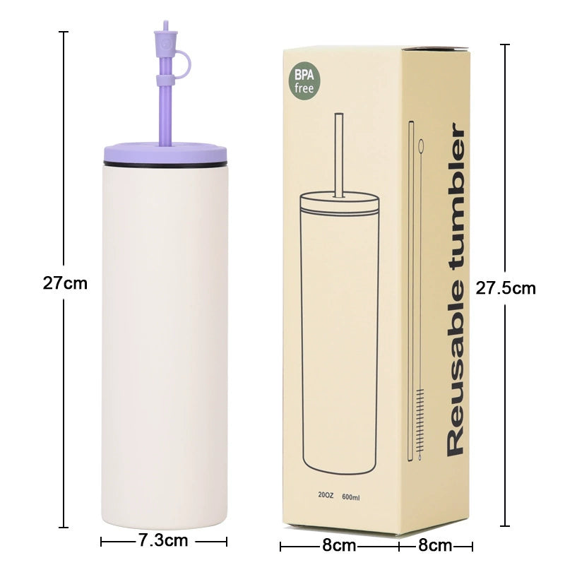 Bình nước có ống hút 600ml