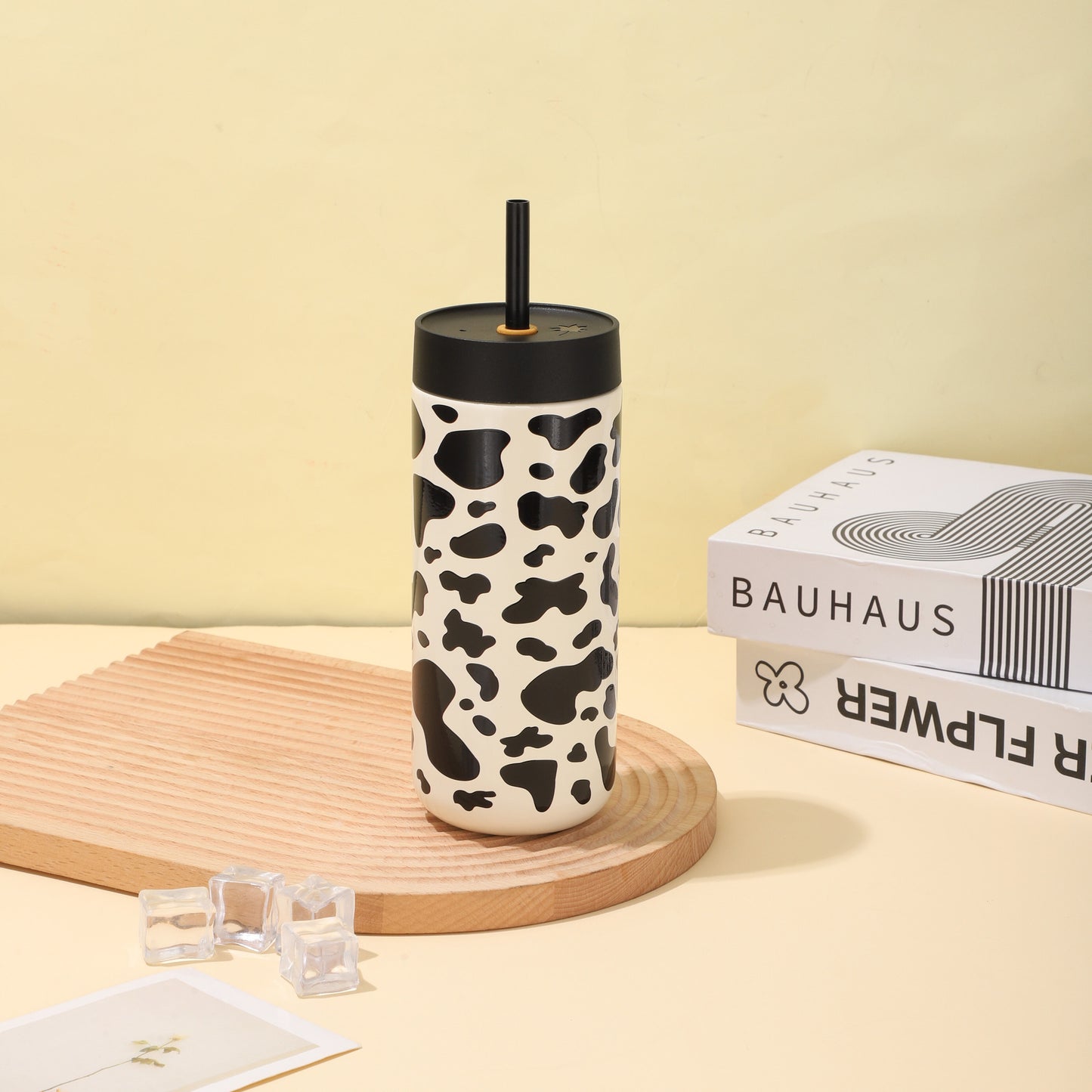 Bình giữ nhiệt họa tiết bò sữa 550ml