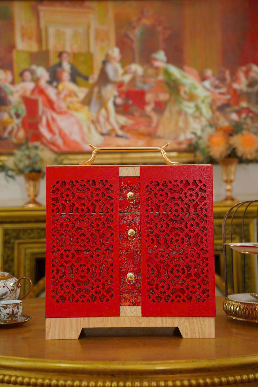 HỘP GẤM HOA 3 TẦNG
