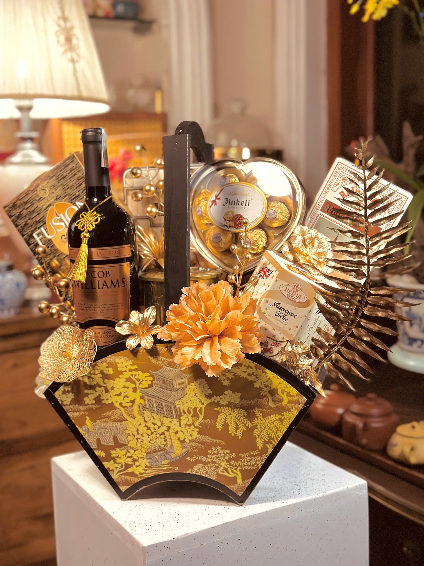 TET2026 TẾT TÀI LỘC HAMPER QUẠT GẤM 01