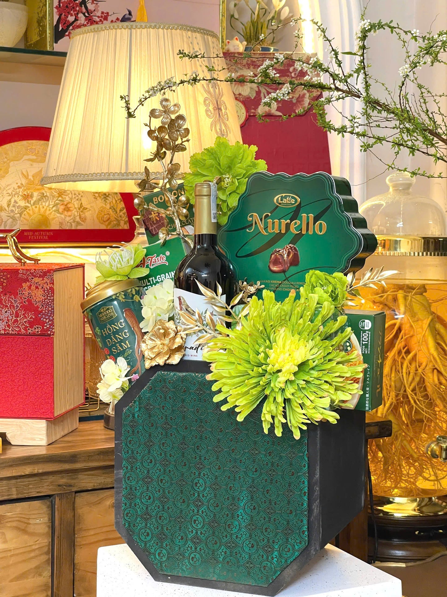 TET2026 BÁT GIÁC GẤM XANH [ 01]