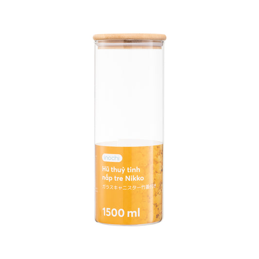 Hũ thuỷ tinh nắp tre Nikko 1500ml