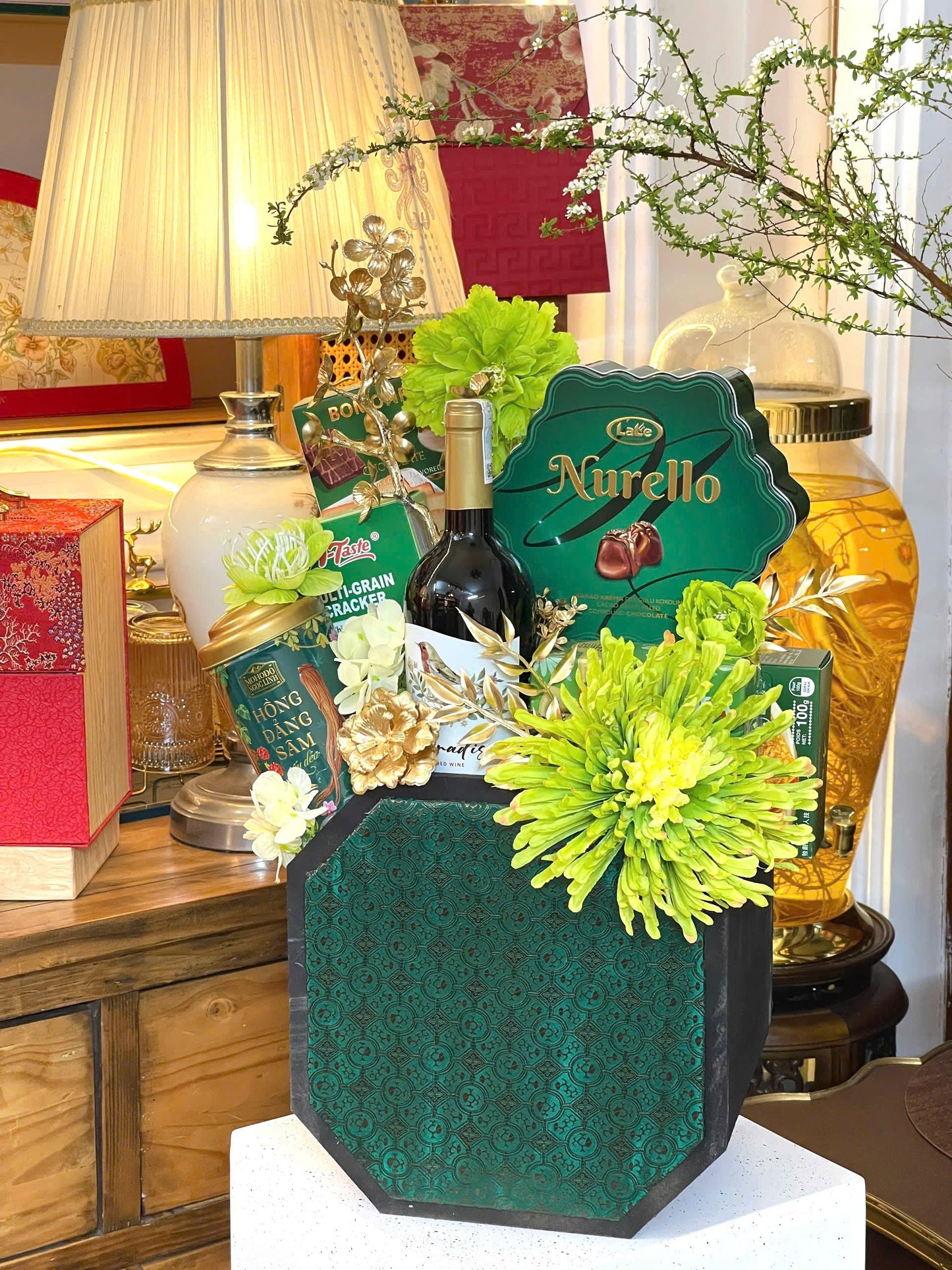 TET2026 BÁT GIÁC GẤM XANH [ 01]