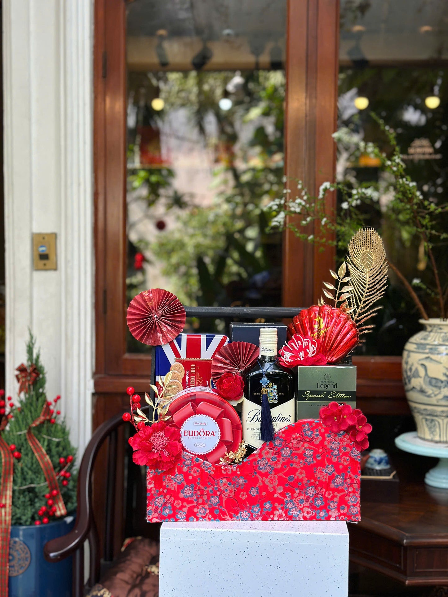 TET2026 VALI GỢN SÓNG QUAI GẤM ĐỎ [01]