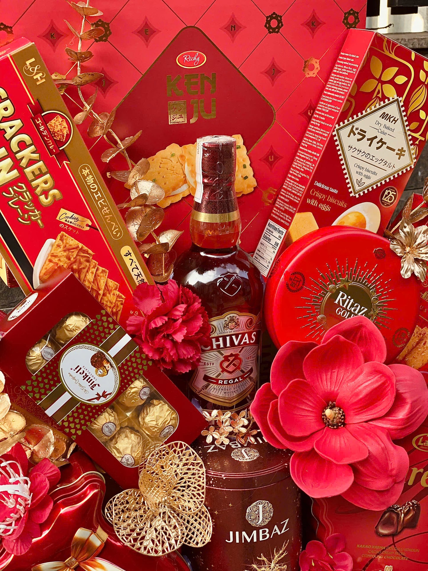 2160 HAMPER ĐỎ DA CAO CẤP