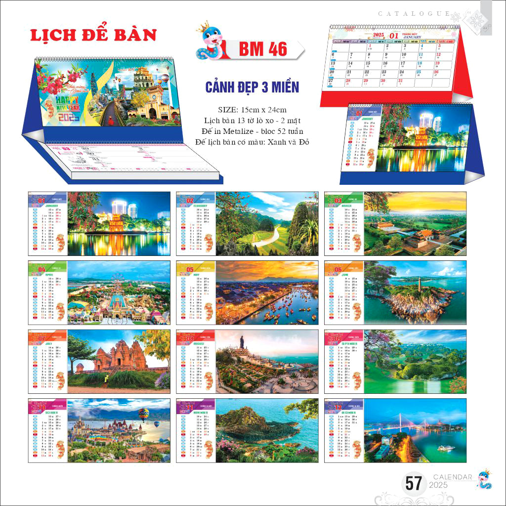 2025 - Lịch để bàn