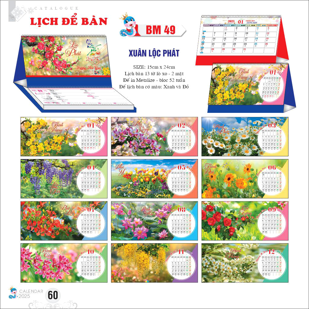 2025 - Lịch để bàn