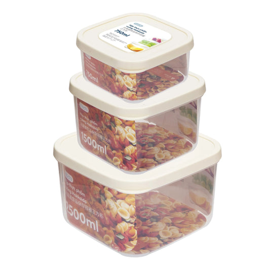Bộ 3 hộp thực phẩm vuông Hokkaido 750-1500-2500ml