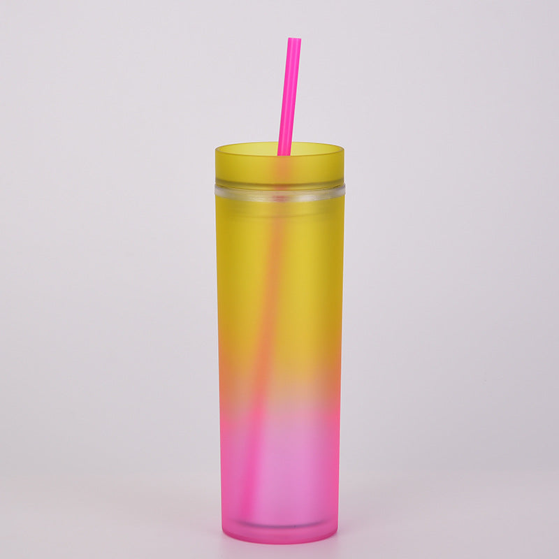 Ly nước hai lớp nhựa trong suốt nhiều màu 450ml