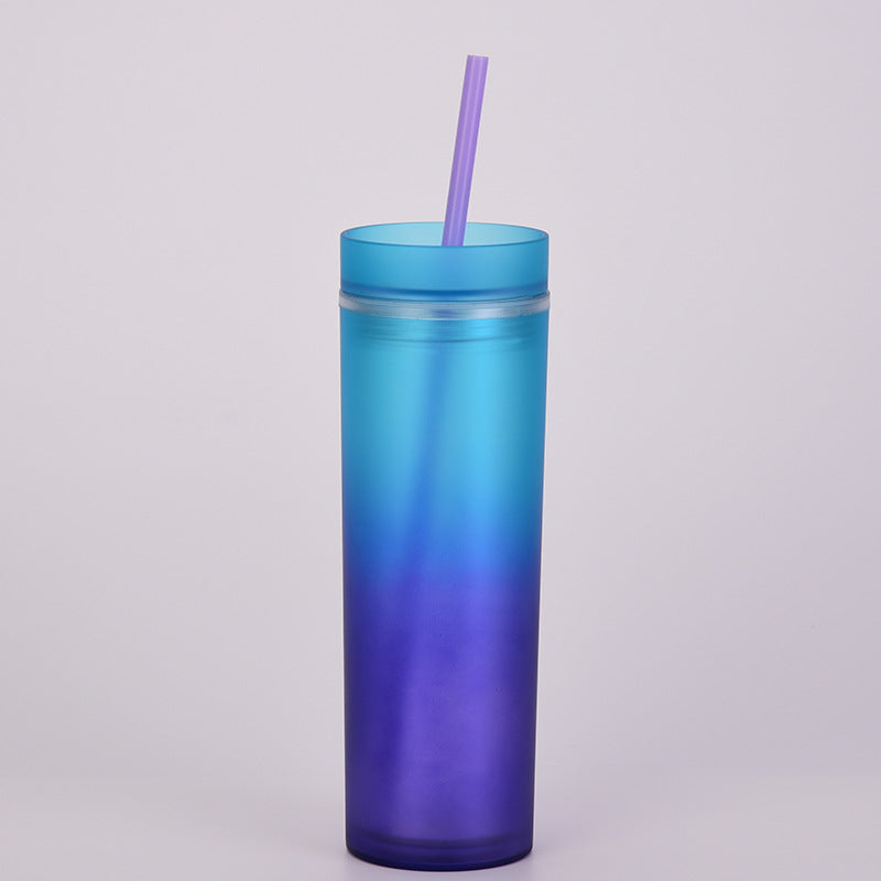 Ly nước hai lớp nhựa trong suốt nhiều màu 450ml
