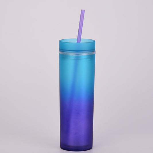 Ly nước hai lớp nhựa trong suốt nhiều màu 450ml