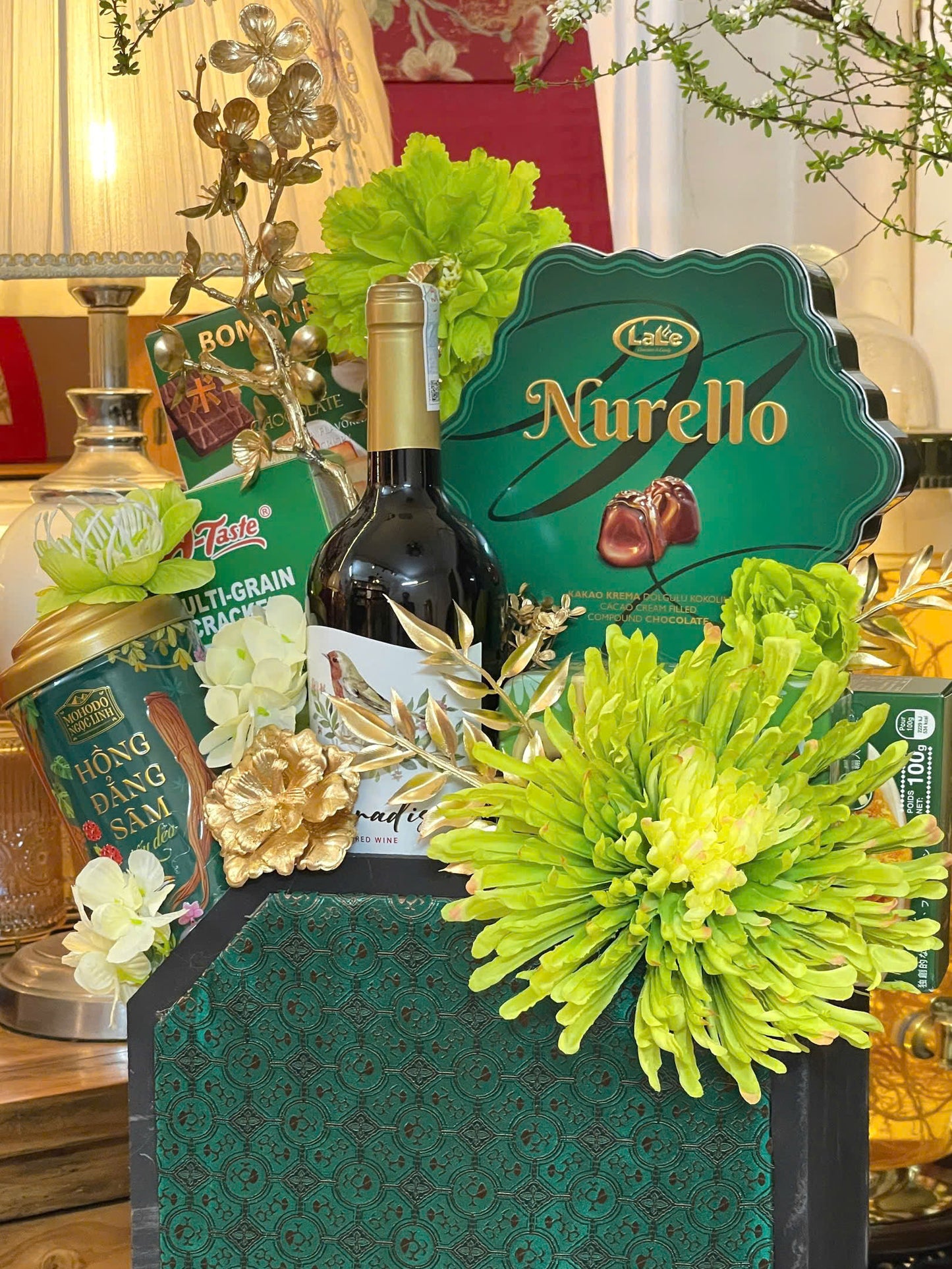 TET2026 BÁT GIÁC GẤM XANH [ 01]