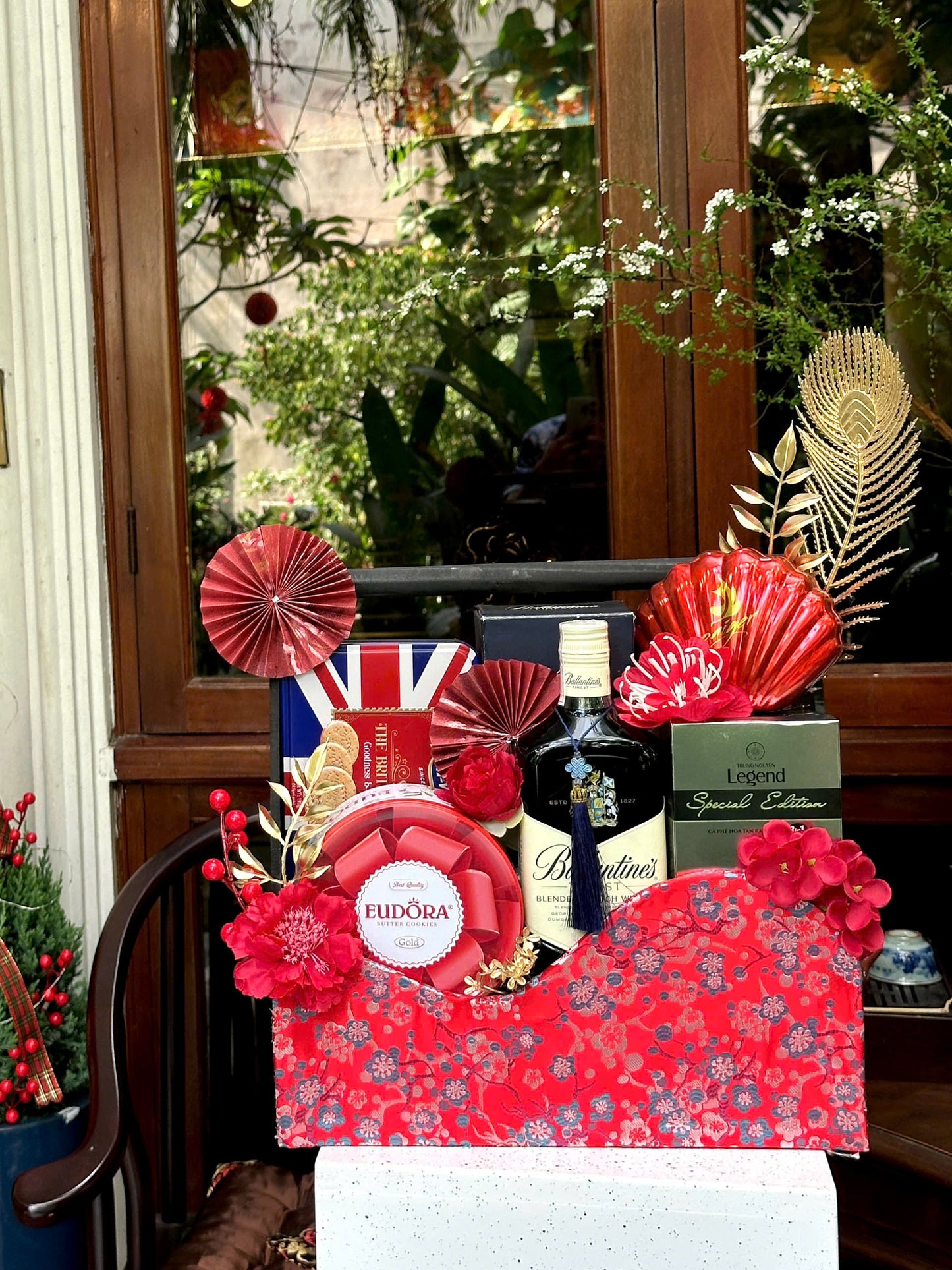 TET2026 VALI GỢN SÓNG QUAI GẤM ĐỎ [01]